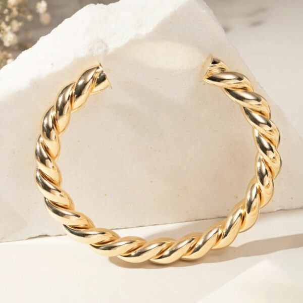 Bracelete Folheado Liso Torcido - Image 2