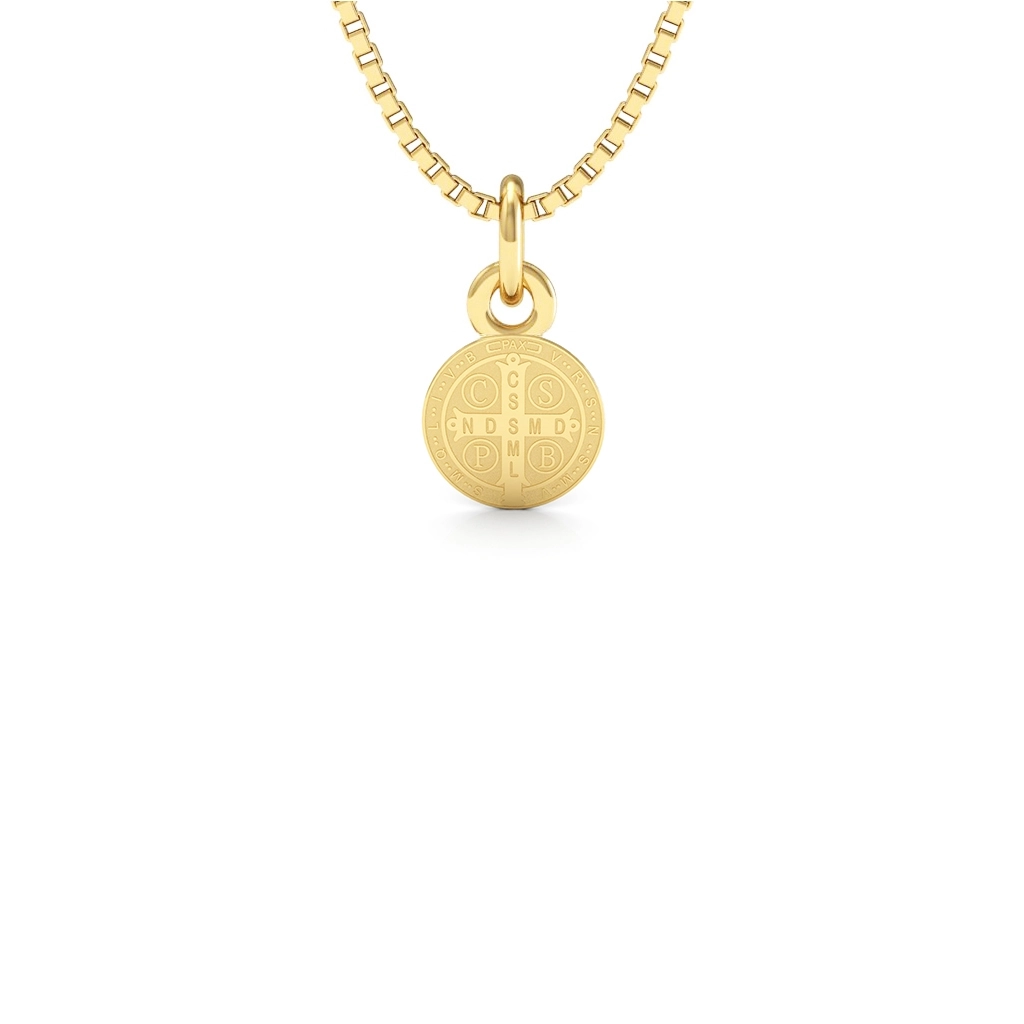 Medalha São Bento Ouro 18K Pequena