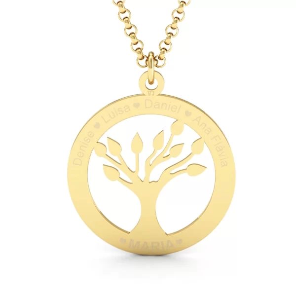 Pingente Mãe e Filhos Ouro 18k