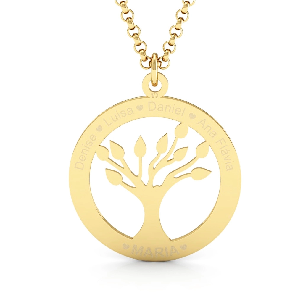 Pingente Mãe e Filhos Ouro 18k